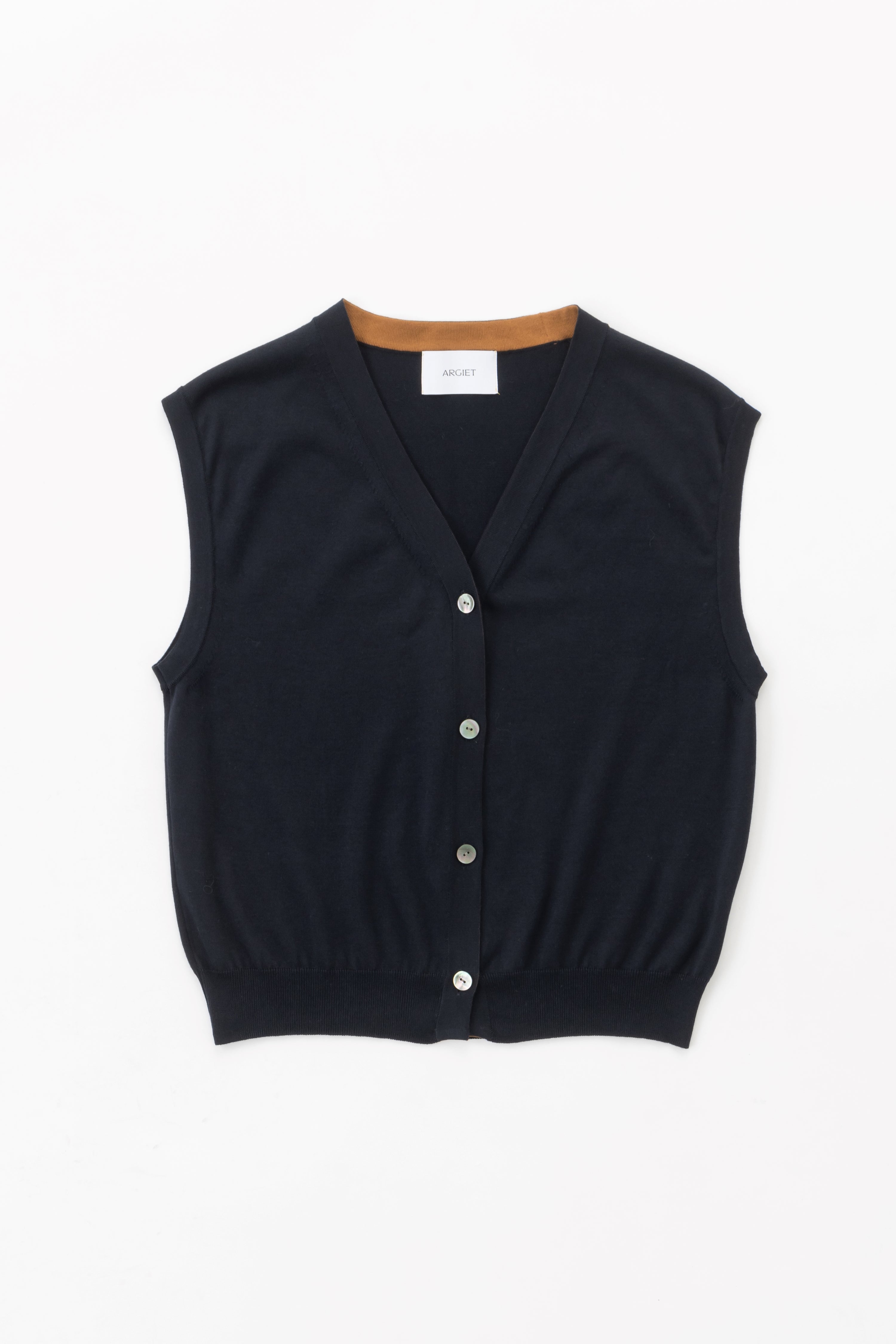 v neck knit vest (Navy) – APJ