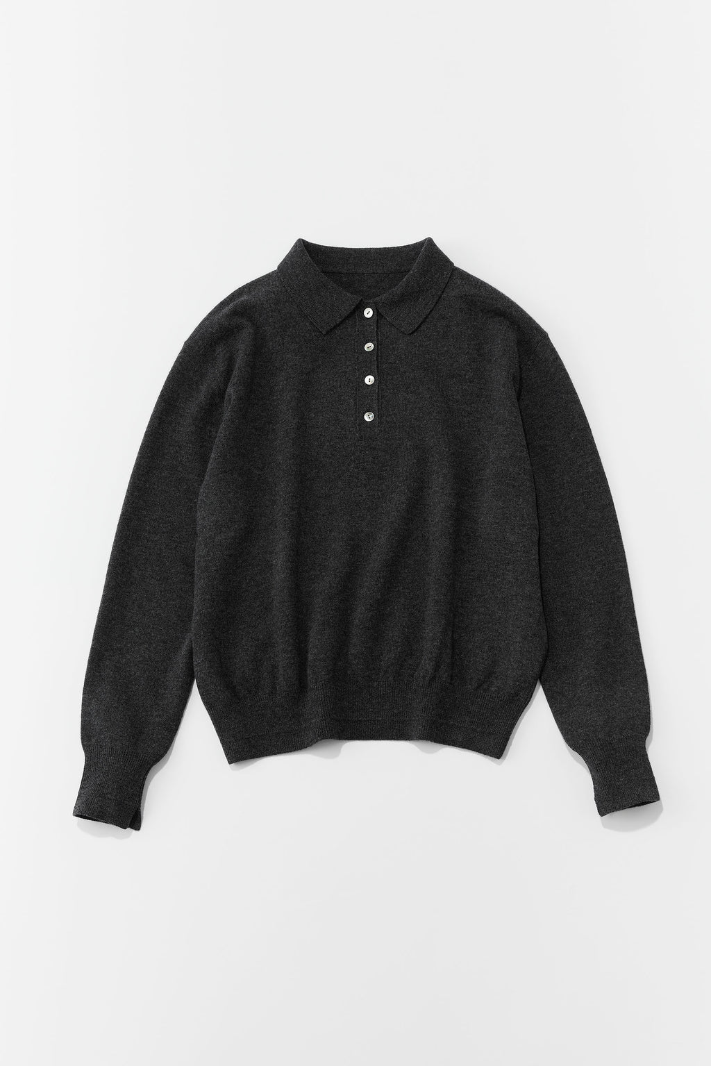 ウールカシミア ポロニット ｜ ダークグレー