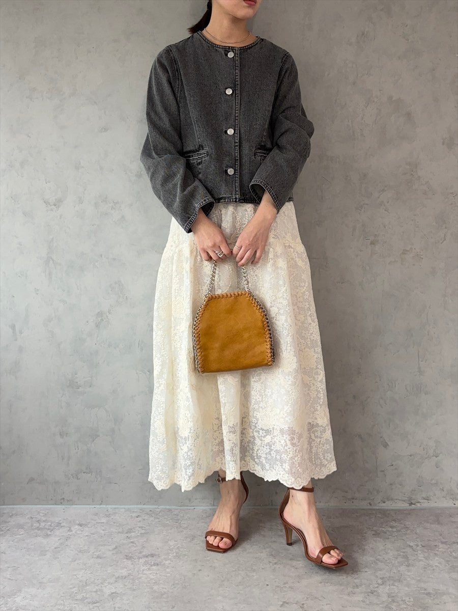 フリルレースロングスカート