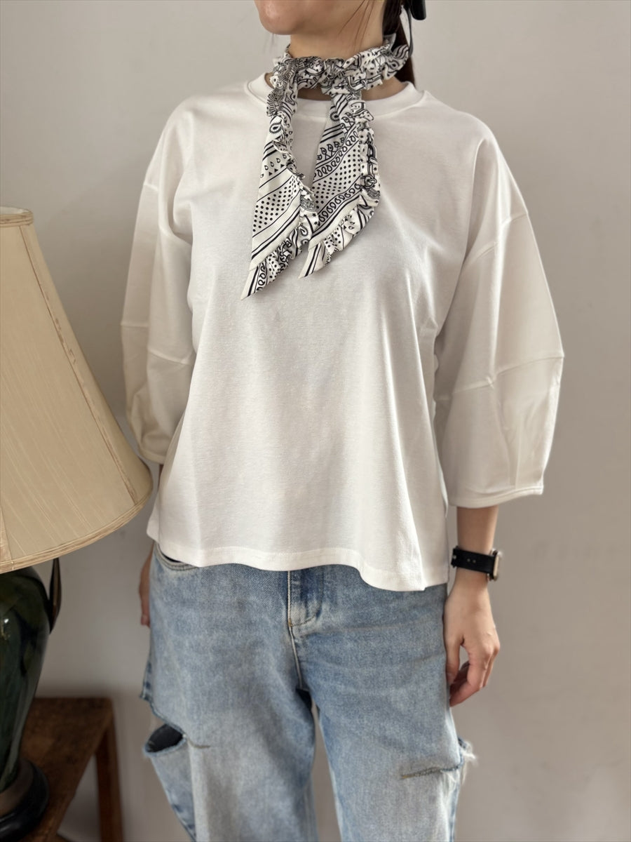 パフスリーブ5分袖Tシャツ