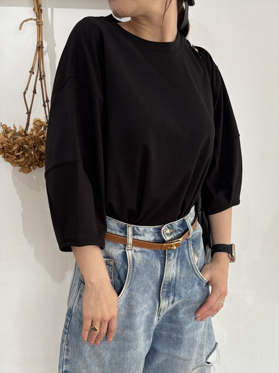 パフスリーブ5分袖Tシャツ