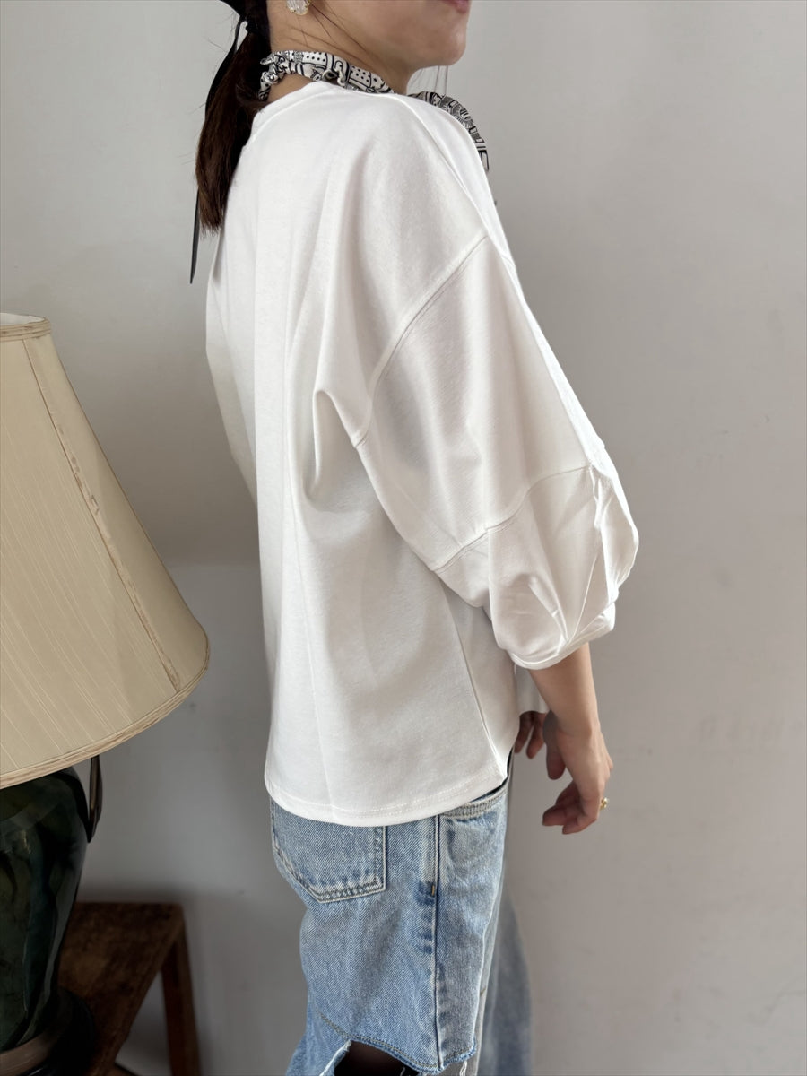 パフスリーブ5分袖Tシャツ