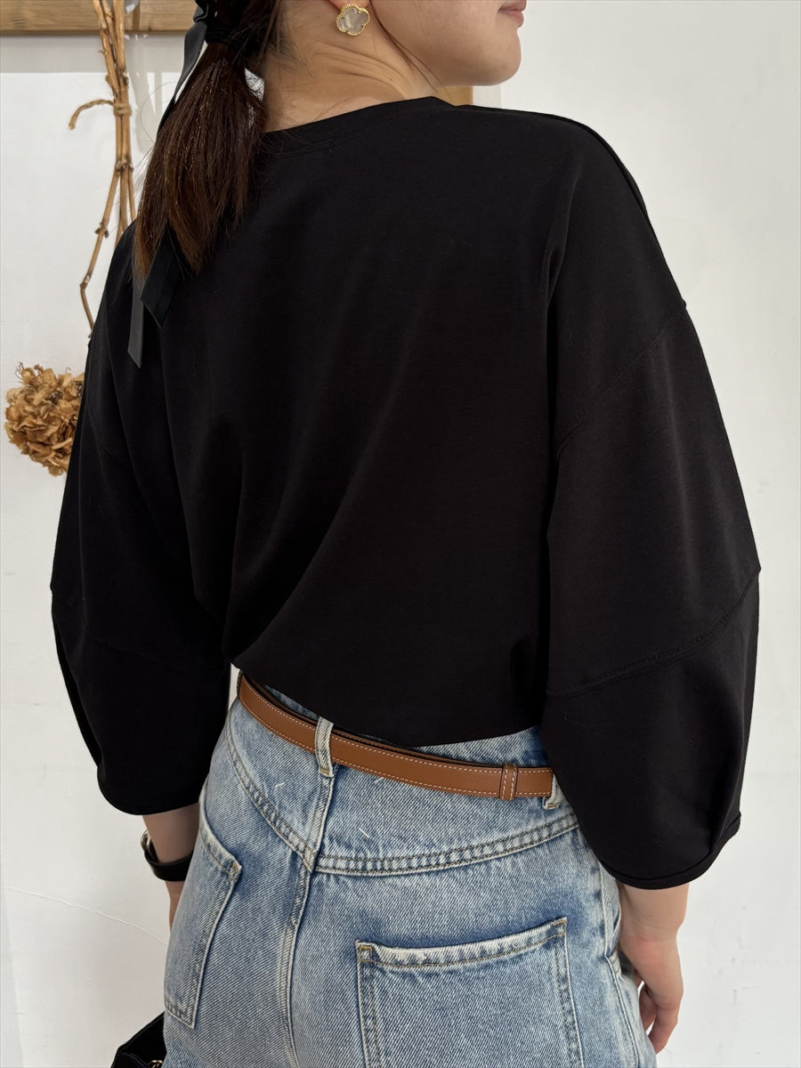 パフスリーブ5分袖Tシャツ