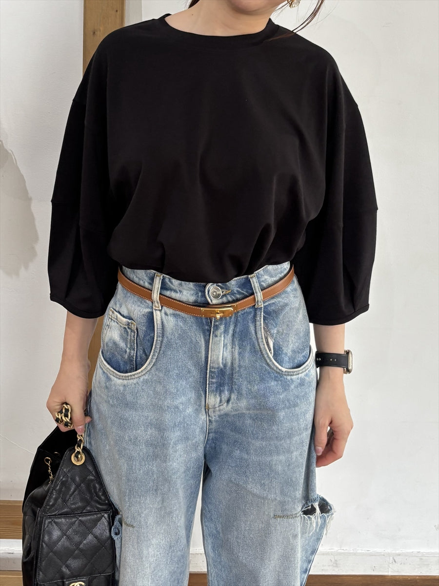 パフスリーブ5分袖Tシャツ