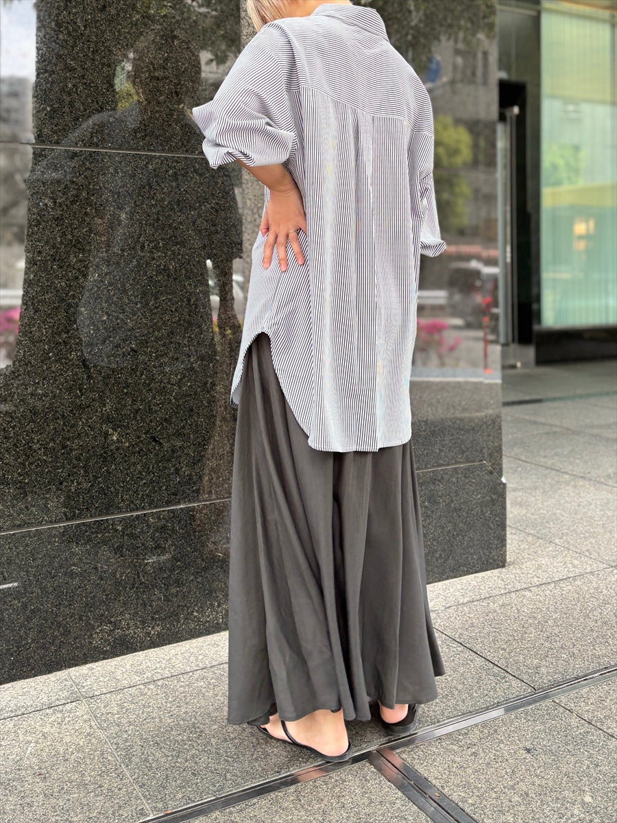 ストライプ柄シャツ　UVカット素材