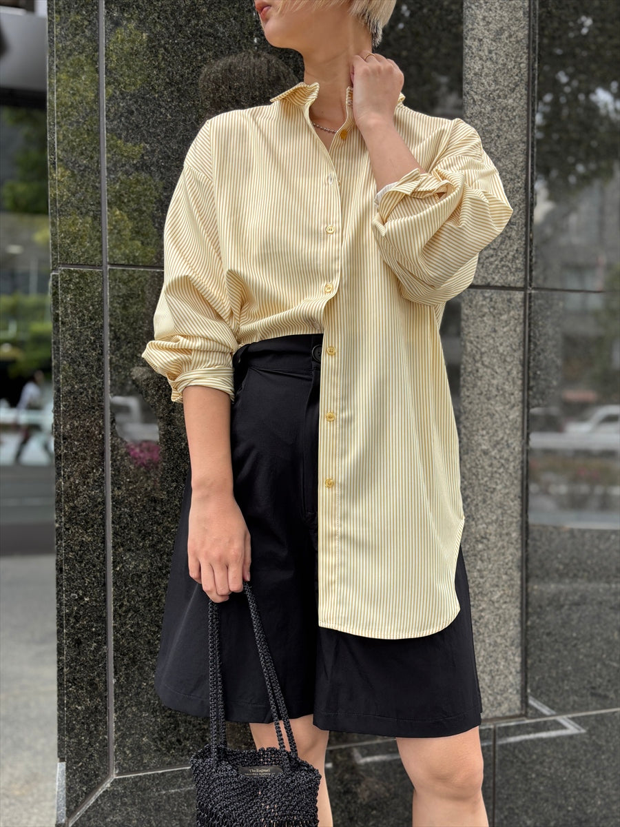 ストライプ柄シャツ　UVカット素材