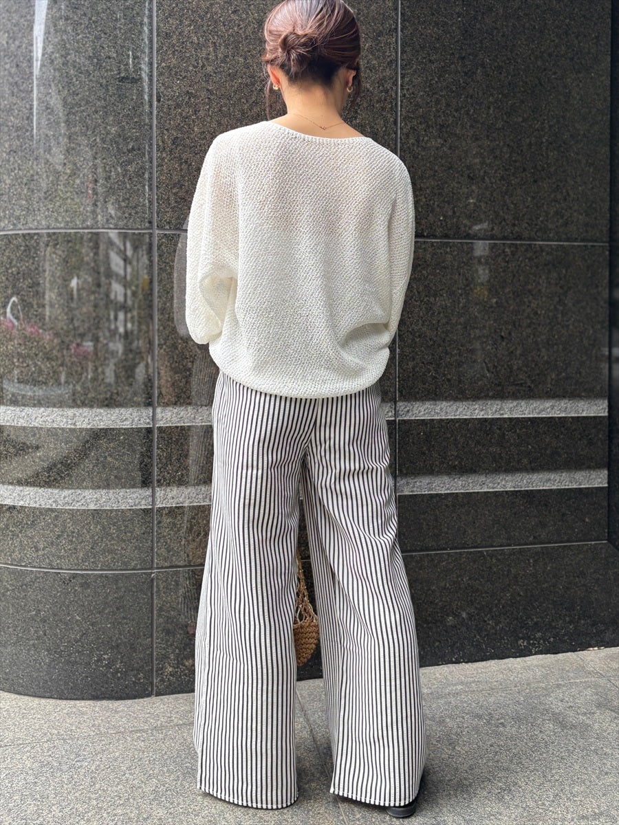 ストライプ柄イージーパンツ