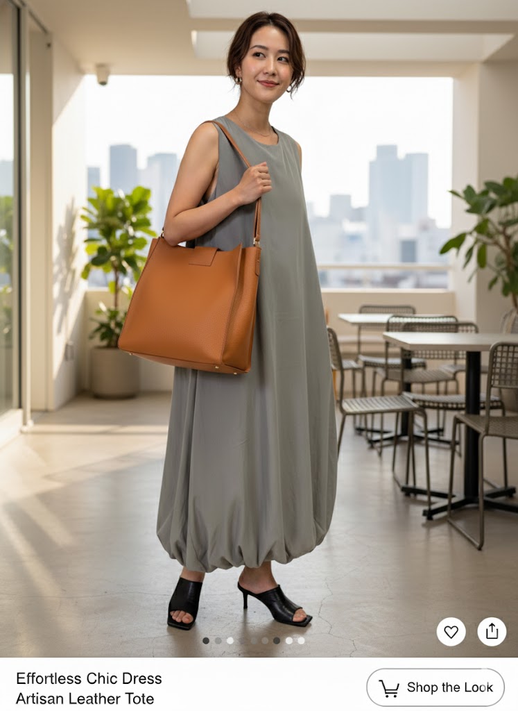 【大人の抜け感バルーンドレス】マキシ丈のバルーンワンピース