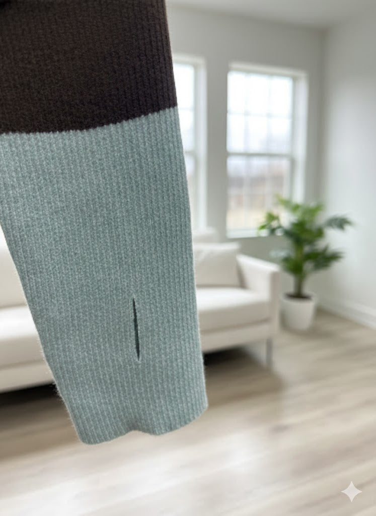 【洗練カラーコンビネーション】抜け感と洗練を両立！選べる6色 バイカラーポロニットプルオーバー