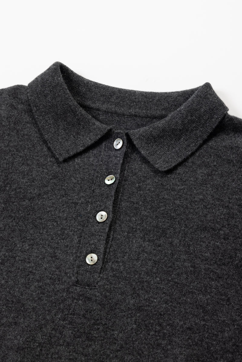 【PRE ORDER】Polo knit（Dark Grey）