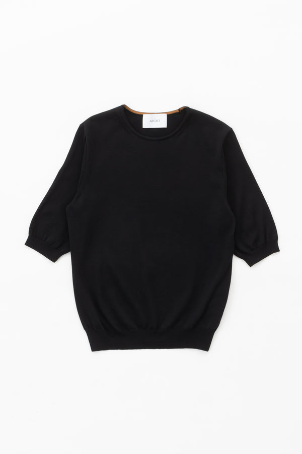 crew neck knit (Black)
