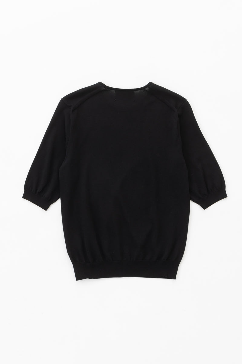crew neck knit (Black)