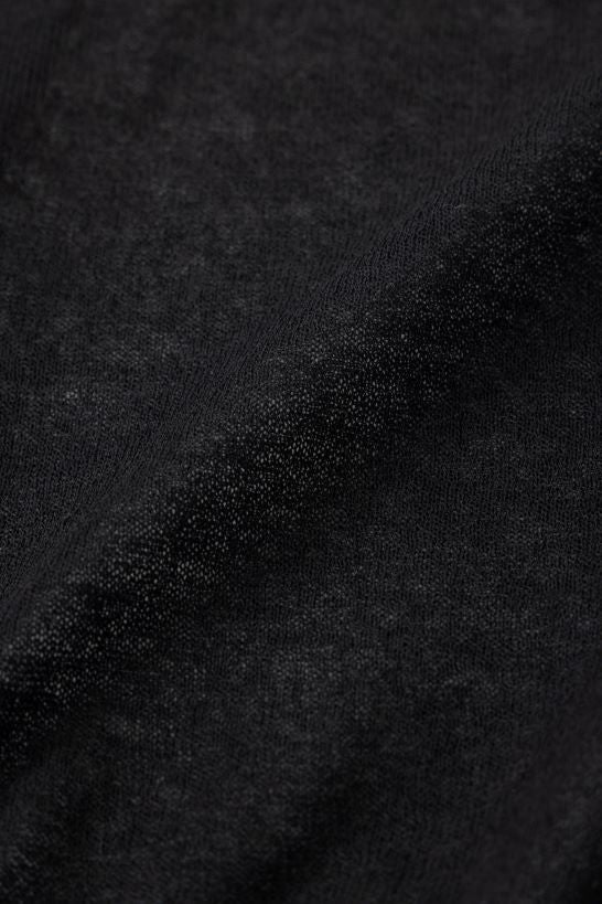 sheer knit cardigan (Black)