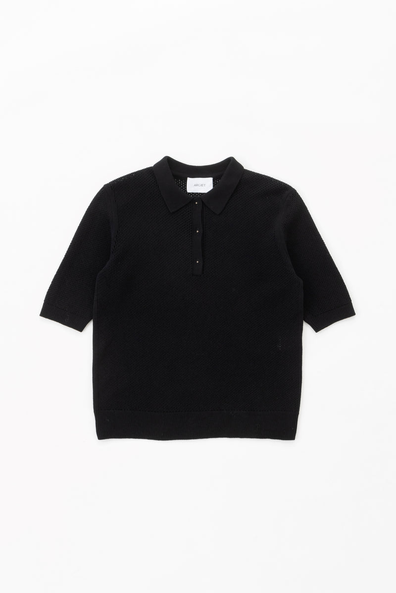 mesh polo (Black)