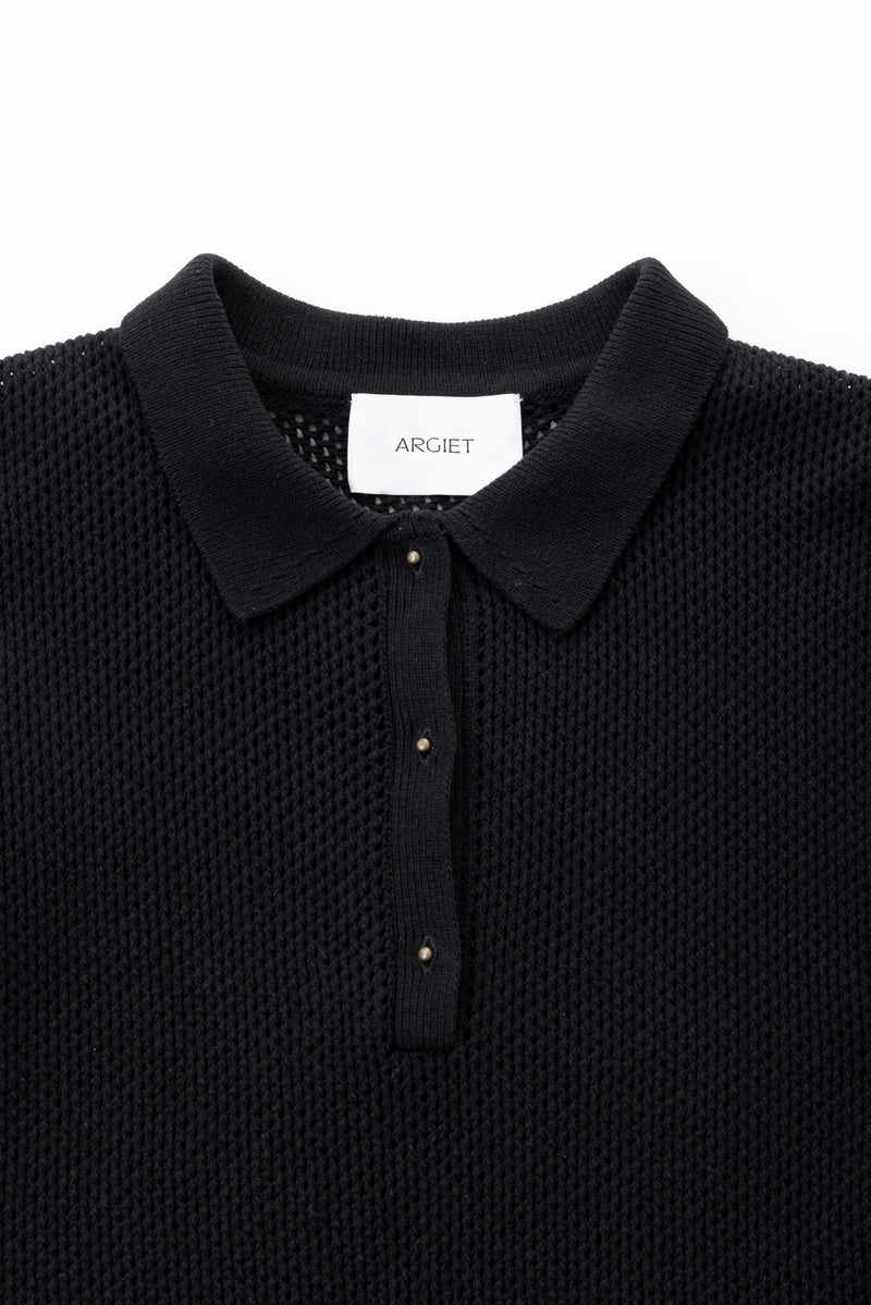 mesh polo (Black)