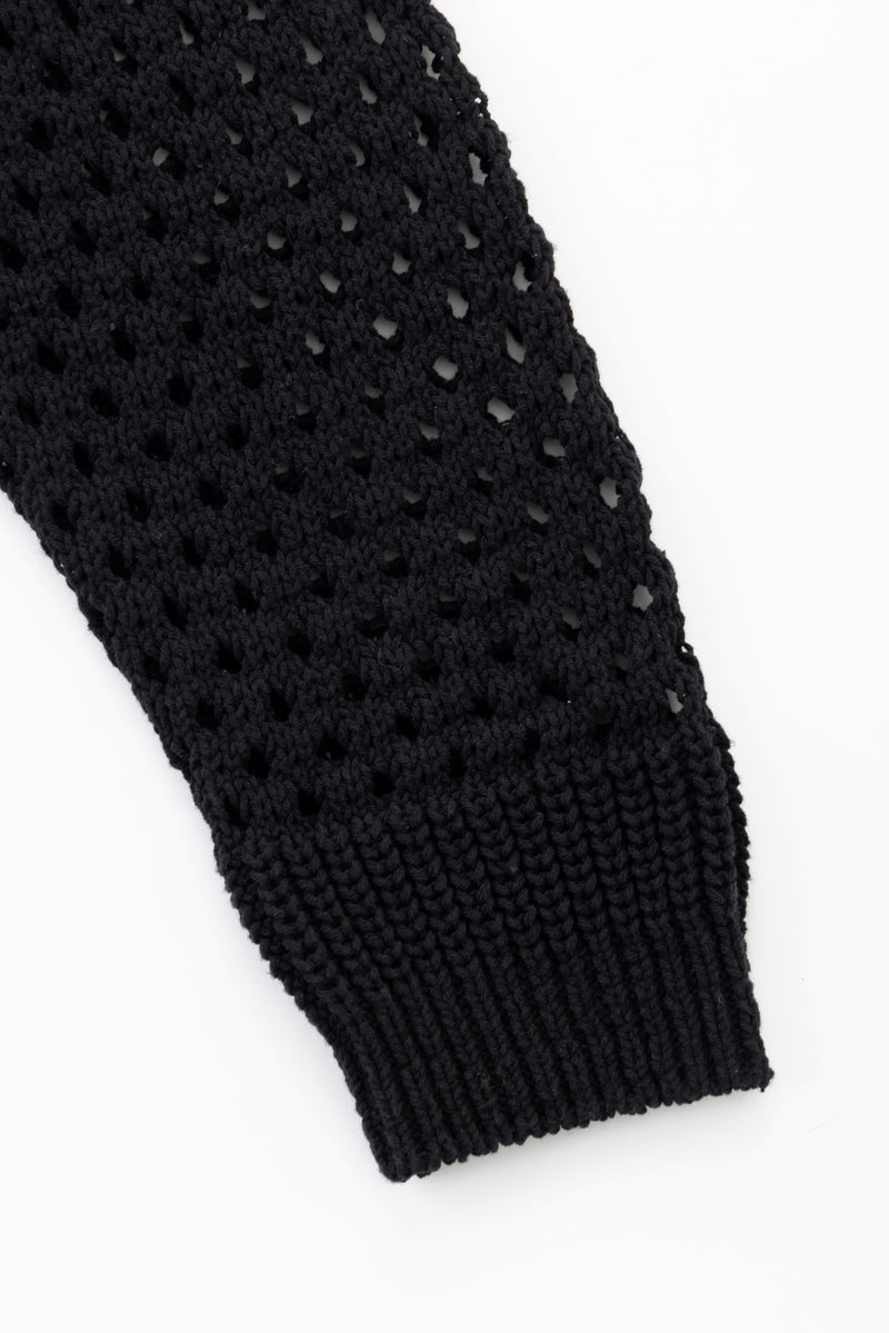 mesh blouson (Black)