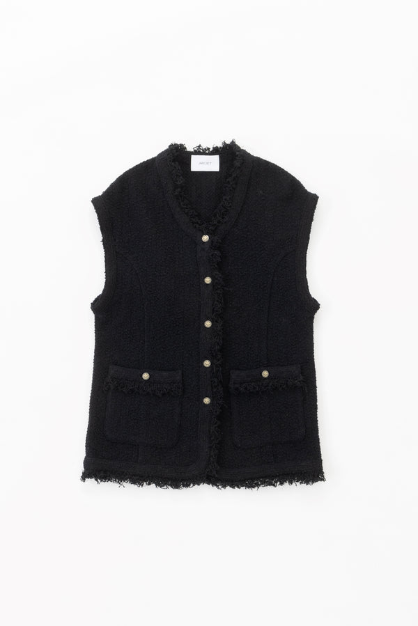 fringe vest (Black)