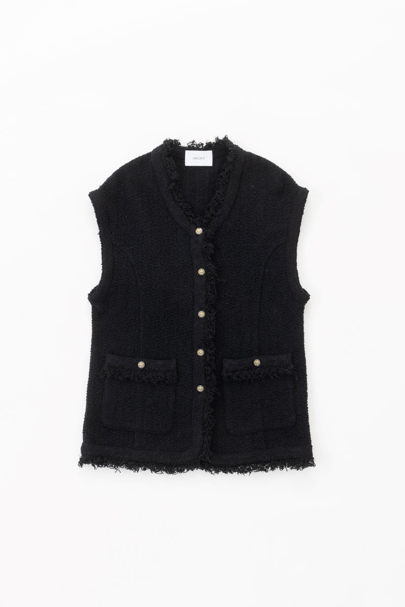 fringe vest (Black)