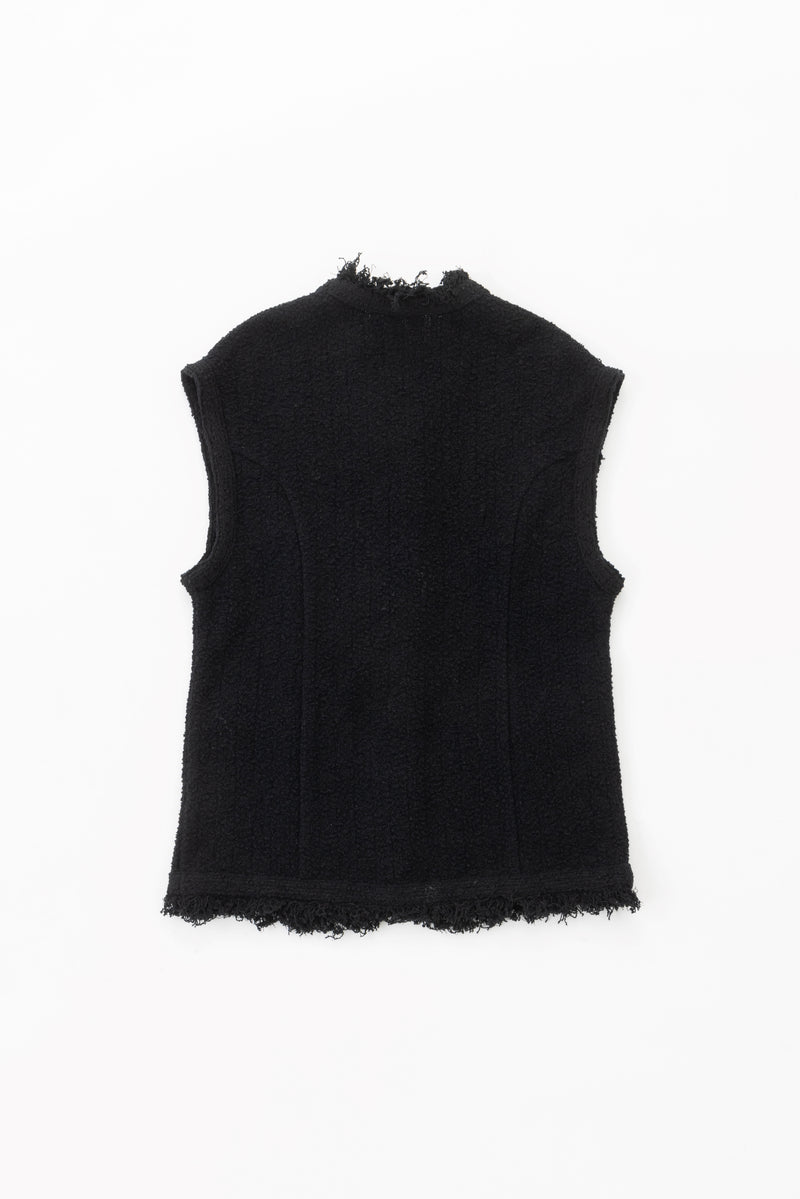 fringe vest (Black)