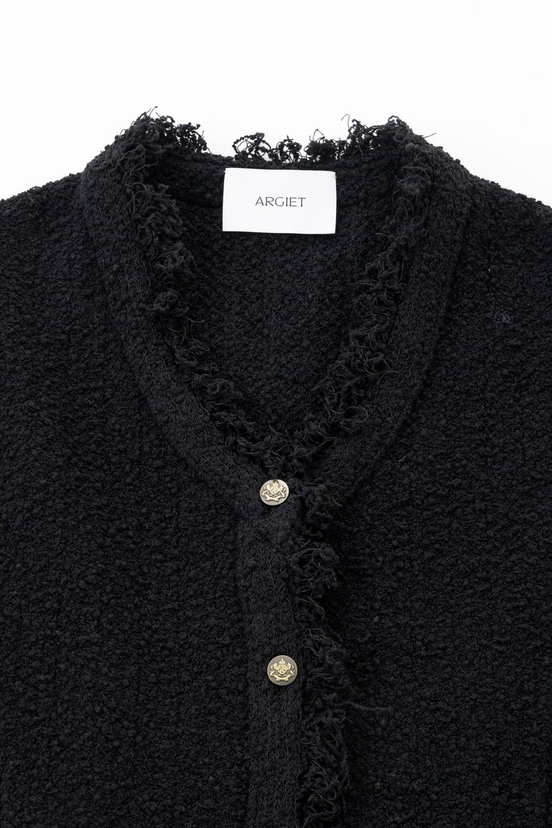 fringe vest (Black)