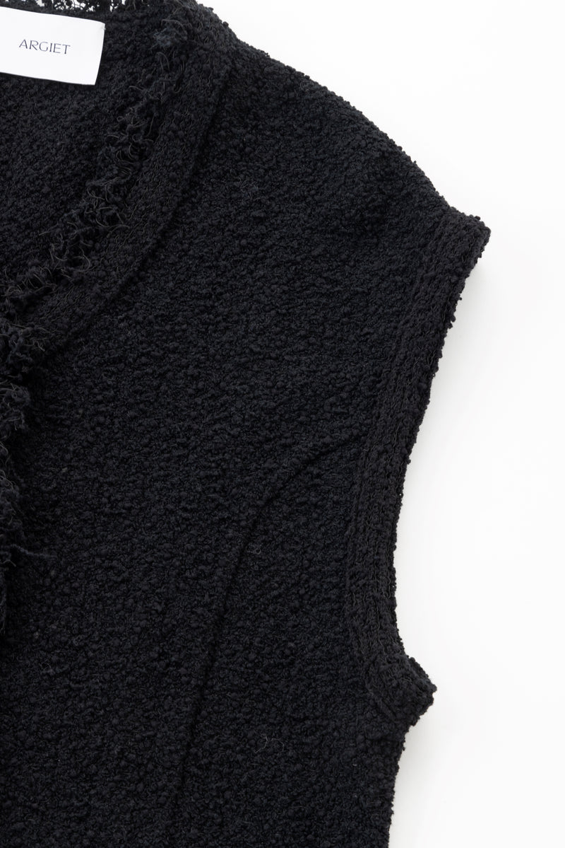 fringe vest (Black)