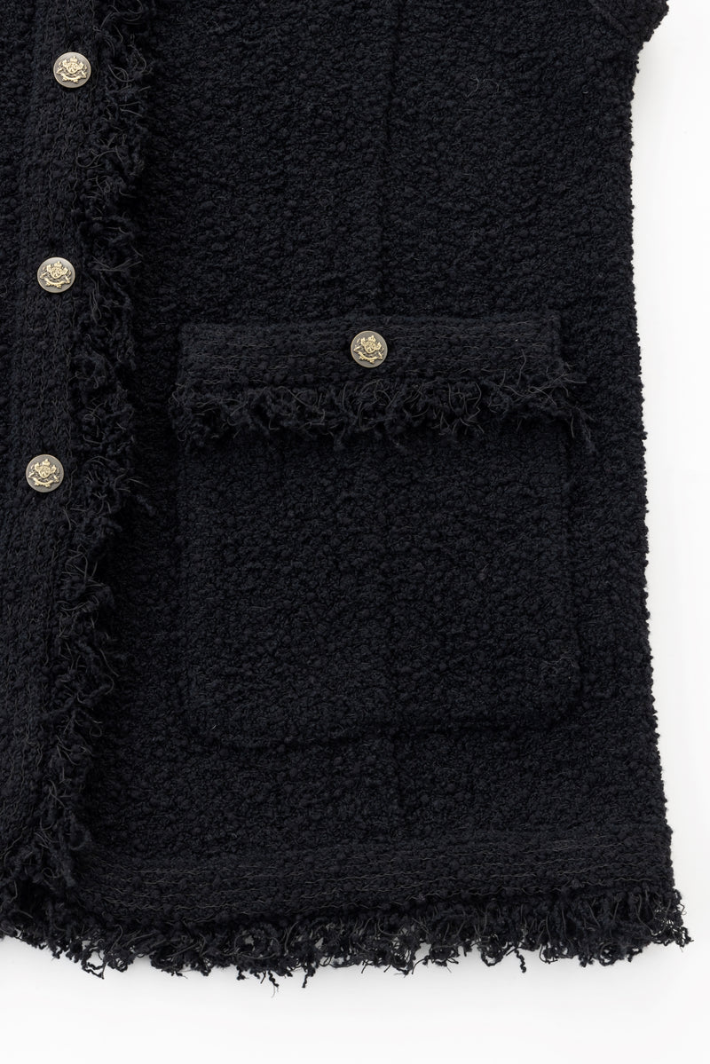 fringe vest (Black)