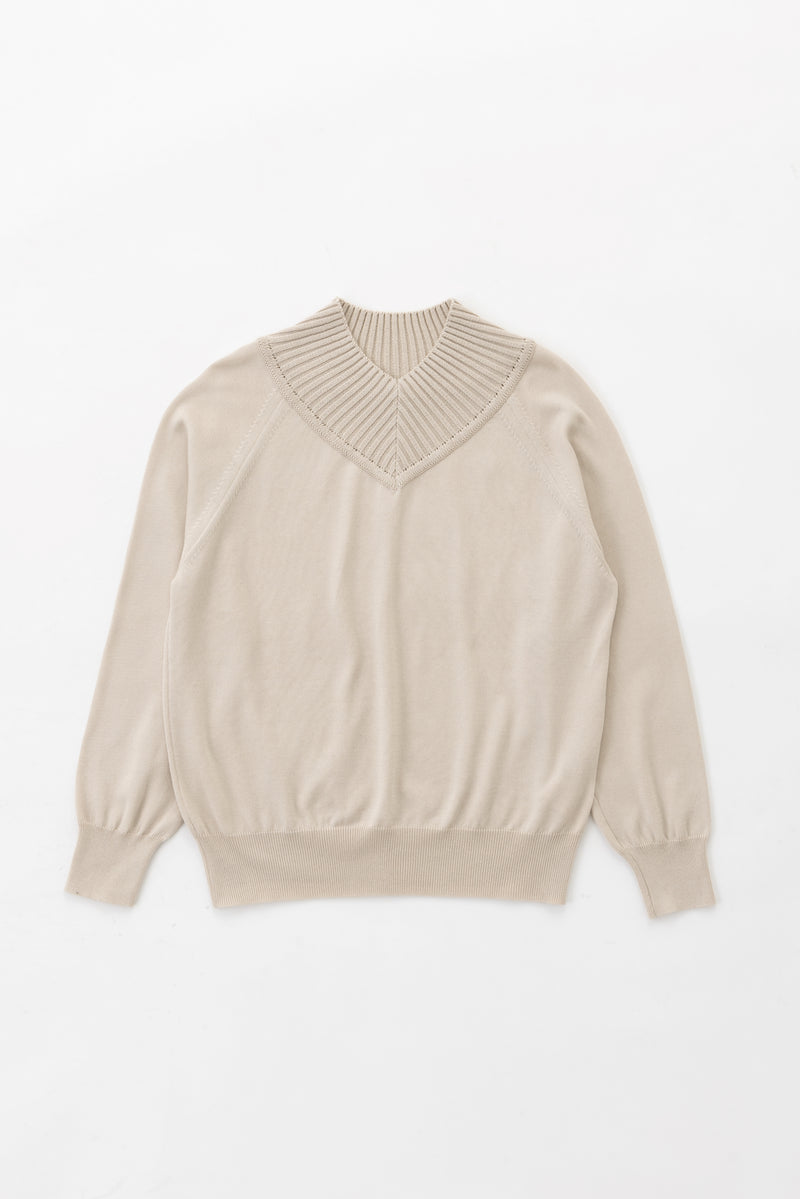 over rib knit (Beige)