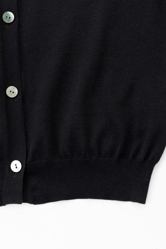 v neck knit vest (Black)