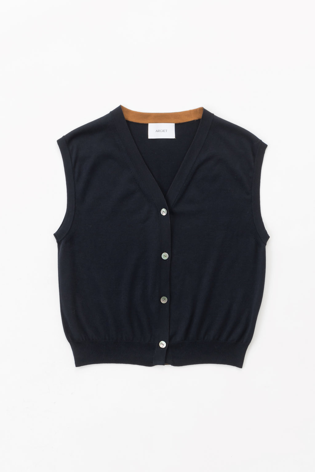 v neck knit vest (Navy) – APJ