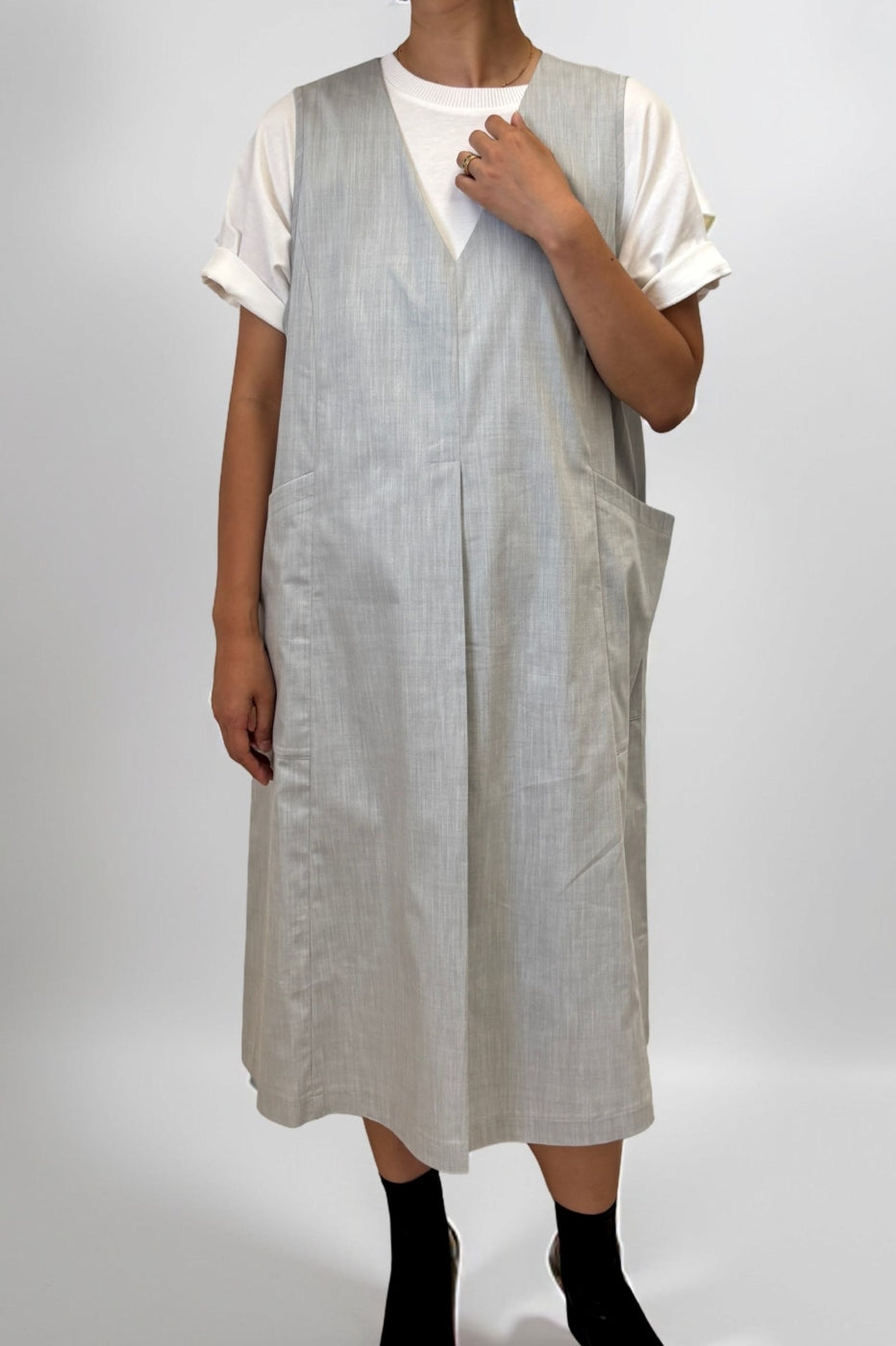 デニム調ジャンパースカート