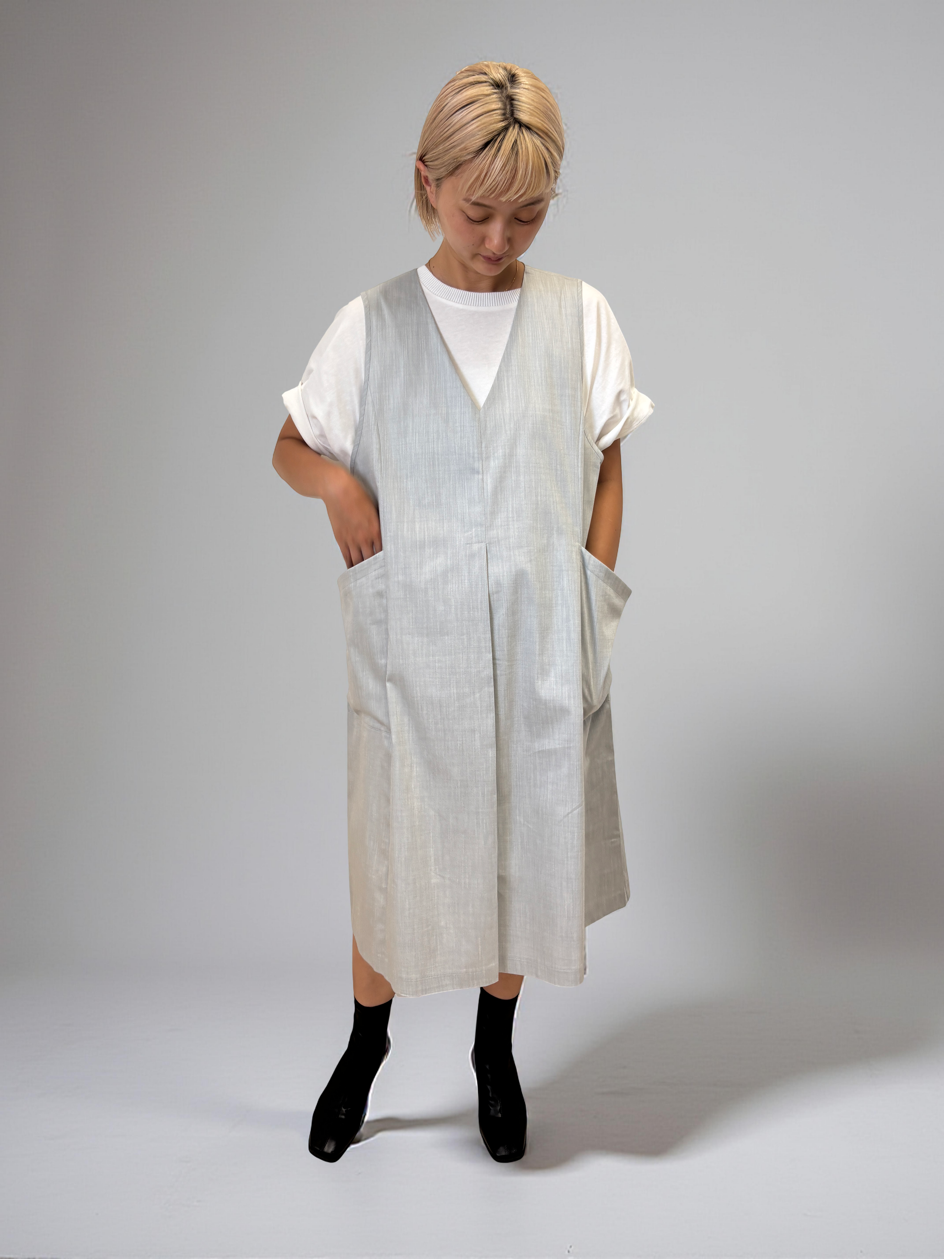 デニム調ジャンパースカート