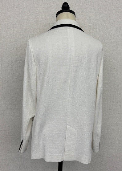 綿麻パイピング バイカラー テーラードジャケット｜軽やか・ストレッチ・きれいめ・オフィス・セレモニー