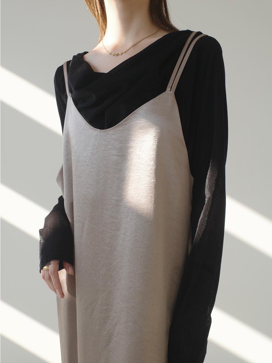 ダブルストラップキャミドレス / ベージュ