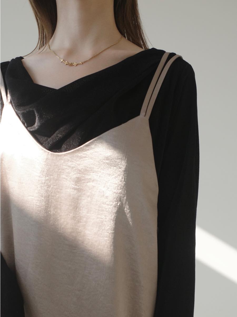 ダブルストラップキャミドレス / ベージュ