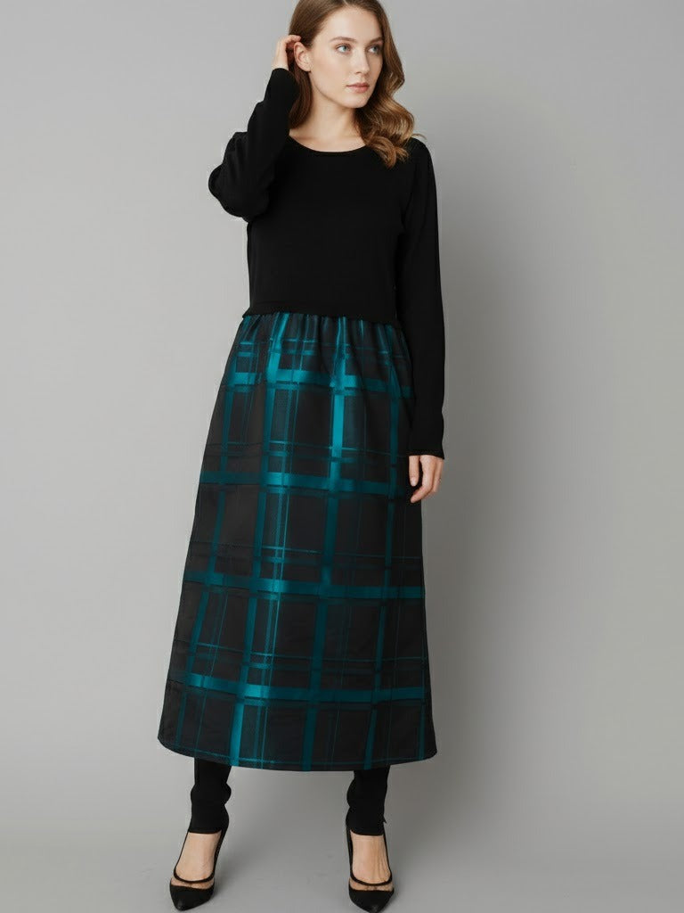 異素材使いニットワンピース / Brand:CONTRESSE